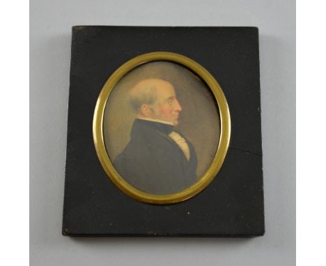 Portrait miniature depicting a gentleman, 9cm x 7.5cm,