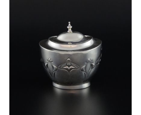 Art Nouveau silver tea caddy, Sheffield, 1902,