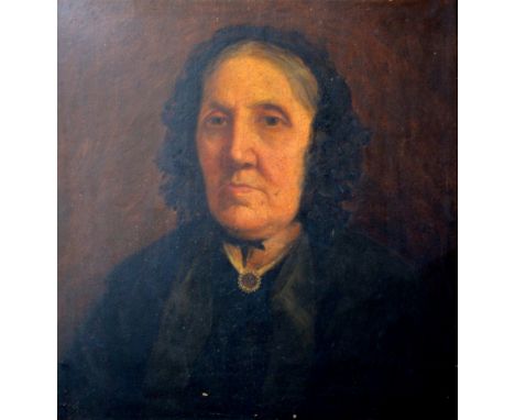 19th century, portrait of an elderly woman, unsigned, oil on canvas, 45cm x 47cm, 