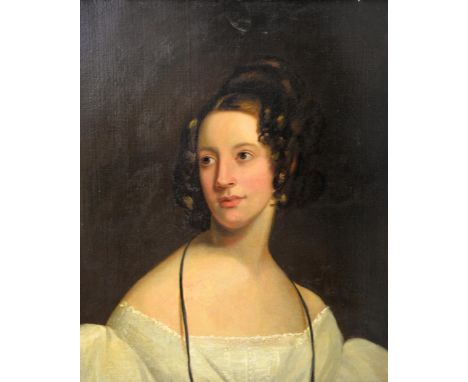 19th Century oil on canvas, portrait of a lady. Relined.62cm x 51cm