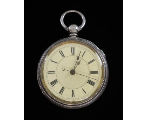 19th century silver pocket Chronograph, case Chester 1884, back plate signed Henry Bale Coventry,