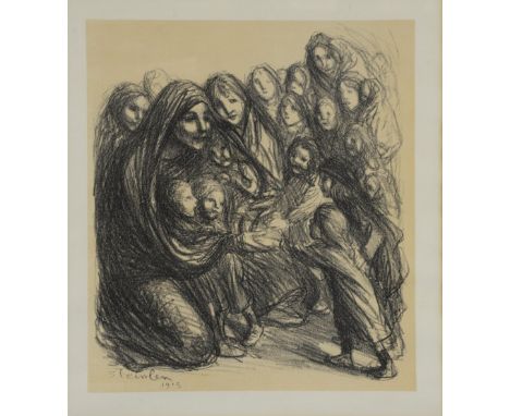 Theophile A Steinlen (1859-1923) French/Swiss, numbered lithograph WW1 series published 1915 'Pour les filettes des Soldats T