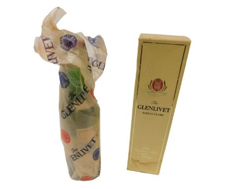 A bottle of the Glenlivet scotch whisky, aged 12 years, 75cl boxed.