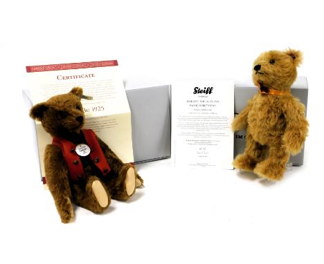 A Steiff Teddy Bu 1925, with certificate and Oakley the Autumn Swarovski bear, exclusive to Danbury Mint, limited edition 792