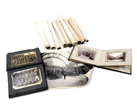 A Victorian photograph album, showing photographs of the Alexandra Palace, London, further photograph album, with portrait an