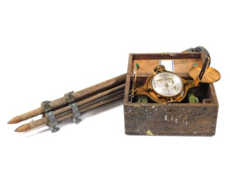 A John Davis and Son of Derby Ltd compass, model number 4141, cased, together with a tripod stand. (2)