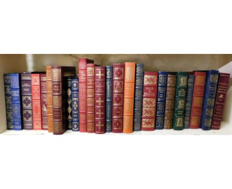 Franklin Library and Easton Press books, including Tolstoy, War and Peace, Stendhal, The Red and the Black, The Confessions o