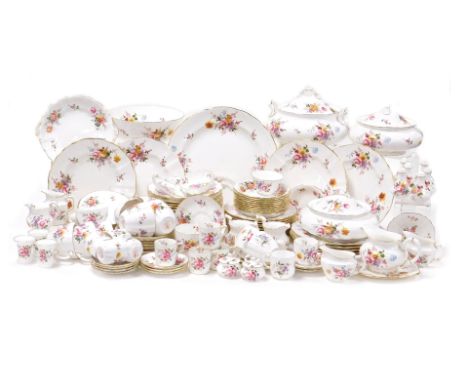 A Royal Crown Derby porcelain Derby Posies pattern dinner tea and coffee service, including a soup tureen and cover, three ve