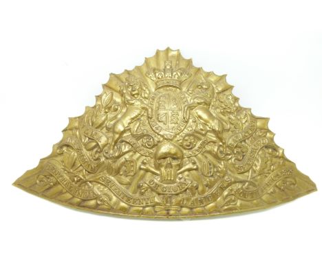 British Army 17th Lancers other ranks helmet plate with battle honours including Balaclava