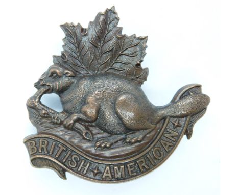 British Army King's Colonials North American Squadron metal hat badges