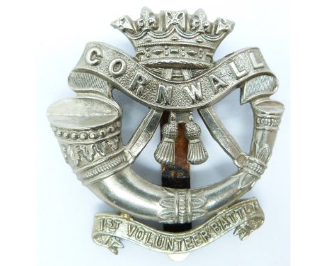 British Army Duke of Cornwall's Light Infantry 1st Volunteer Battalion metal badge