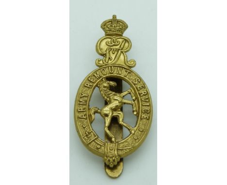 British Army, Army Remounts Service brass cap badge