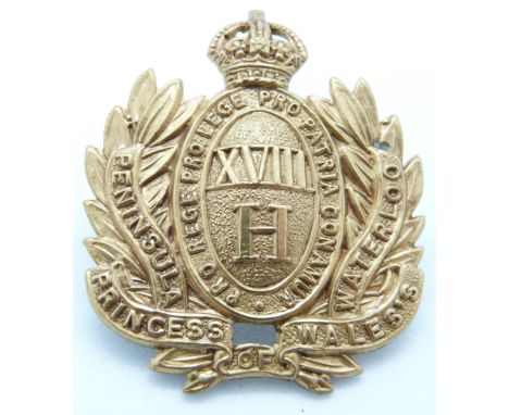 British Army 18th Hussars other ranks brass cap badge