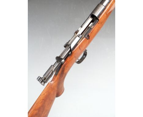 Mannlicher-Schonaur 6.5x54mm bolt action take down sporting rifle with rotary magazine, chequered semi-pistol grip and forend