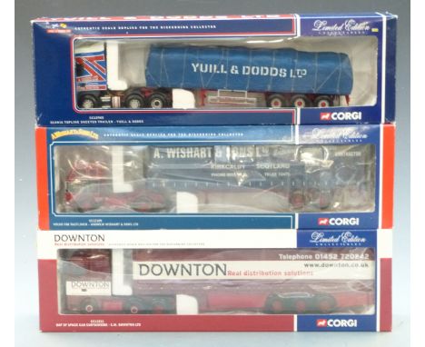 Three Corgi 1:50 scale limited edition diecast model lorries C M Downton Ltd CC13211, Andrew Wishart &amp; Sons Ltd CC13109 a