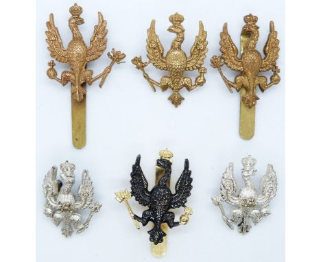 Six British Army 14th/20th Hussars badges, one by Firmin London