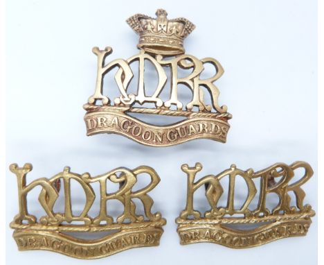 British Army Her Majesty's Reserve Regiment of Dragoon Guards cap badge and collar badges