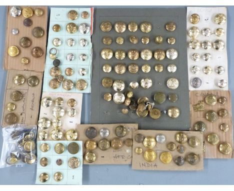 Approximately one hundred and twenty British and Commonwealth Forces buttons including Africa, Canada, India etc Royal Navy, 