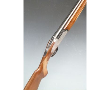 Rizzini 12 bore over and under ejector shotgun with engraved scene of birds to the lock, engraved underside, top plate, thumb
