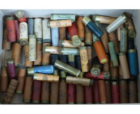 Seventy-three various collectable shotgun cartridges including Remington, Nobel Glasgow, A W Gamage Holborn London The Holbor