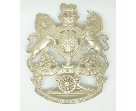 British Army Royal Artillery 1st Sussex Artillery Volunteers other ranks Victorian helmet plate