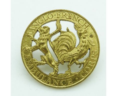 British Army Anglo French Ambulance Corps metal badge