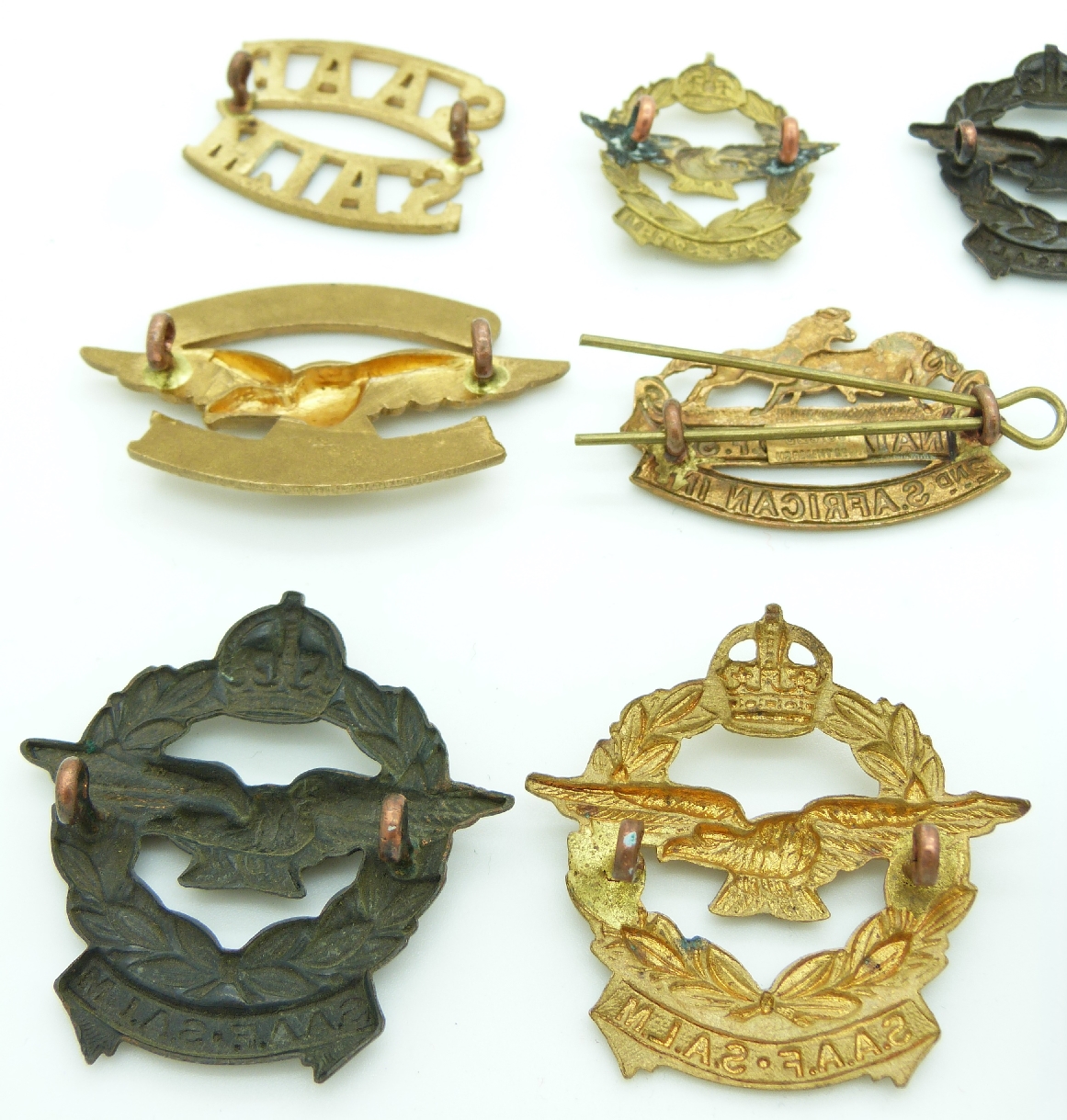 Ten South Africa Air Force metal badges together with two South Africa ...