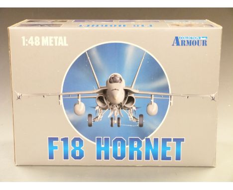 Franklin Mint Armour Collection 1:48 scale diecast model US Marines F18 Hornet, 98071, in original box.&nbsp;