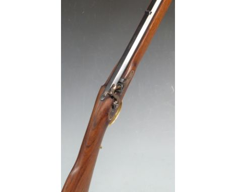 Armi-Sport .45 Kentucky style muzzle loading rifle with engraved lock and hammer, brass butt plate, storage compartment to st