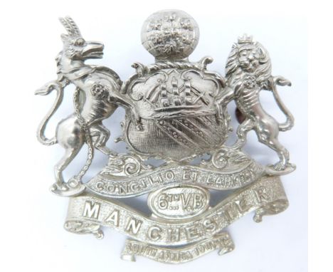 British Army Manchester Regiment 6th Volunteer Battalion metal cap badge