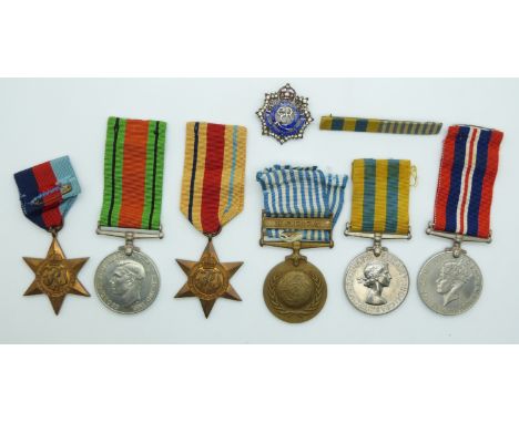 WWII and later medal group of six awarded to 22350528 Pte G P Christmas, comprising 1939/1945 Star, Africa Star, War Medal, D