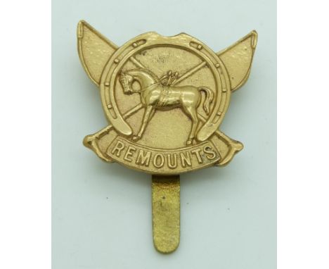 British Army, Army Remounts Service metal cap badge