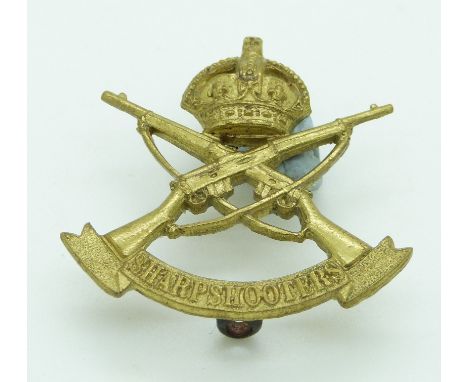 British Army Sharpshooters Yeomanry metal cap badge