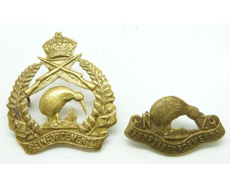New Zealand Army WWI 17th Reinforcements New Zealand Expeditionary Force metal badges