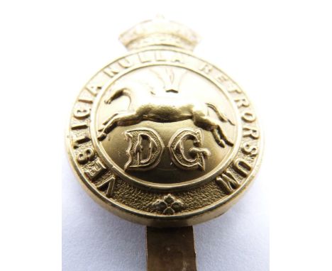 British Army 5th Dragoon Guards WWI all brass issue cap badge