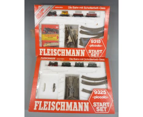 Two Fleischmann N gauge model railway Piccolo Start sets 9315 and 9325, both in original boxes.&nbsp;