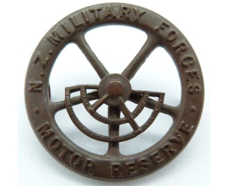 New Zealand Army New Zealand Military Forces Motor Reserve metal hat badge