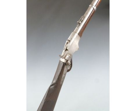 Spencer model 1865 .50 calibre underlever repeating percussion hammer action carbine rifle with pop-up ladder sights, stock s
