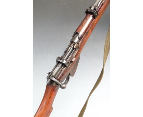 Short Magazine Lee Enfield SMLE Mk III .303 bolt-action rifle stamped at the wrist 'G.R.I Ishapore 1911 Sht L E III' all belo