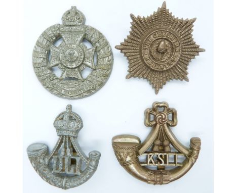 Four British Army Cheshire Regiment, Durham Light Infantry, King's Shropshire Light Infantry and Rifle Brigade economy plasti