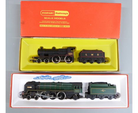 Two Hornby 00 gauge locomotives BR 4-6-2 Britannia R.259NS and Class 2P LMS 4-4-0 R.450, both in original boxes.&nbsp;