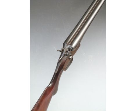 Thomas Wild 12 bore side by side hammer action shotgun with named and engraved locks, scrolling engraving to the hammers, und