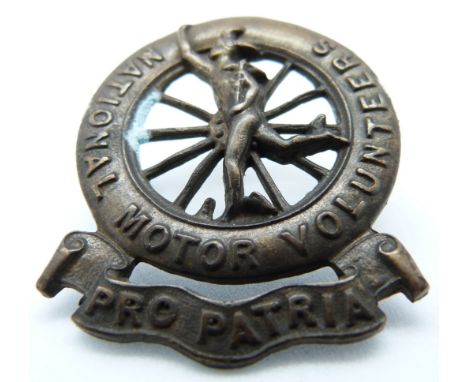 British Army National Motor Volunteers metal badge
