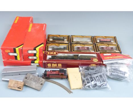 A collection of Hornby, Mainline and Airfix 00 gauge model railway locomotives, wagons and accessories including GMR GWR 4-6-