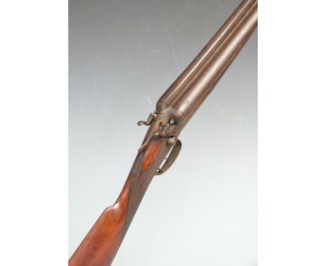William Fletcher of Yeovil 'Farmers Gun' 12 bore side by side hammer action shotgun with named and engraved lock, chequered g