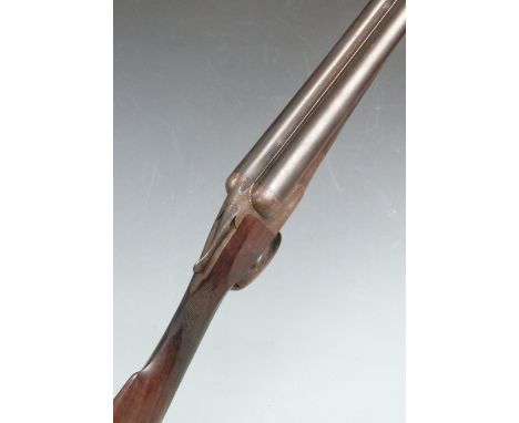 W W Greener 12 bore side by side ejector shotgun with named and engraved lock, engraved trigger guard, underside and top plat