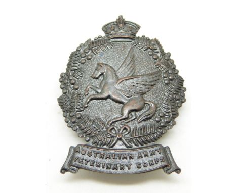 Australian Army Veterinary Corps officer's metal hat badge