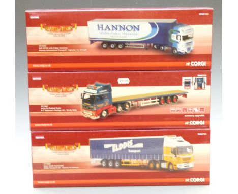 Three Corgi Hauliers of Renown 1:50 scale limited edition diecast model lorries Hannon International Transport Aghalee Co Arm
