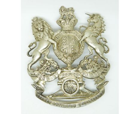 British Army Royal Artillery Orkney Volunteers other ranks Victorian helmet plate&nbsp;&nbsp;