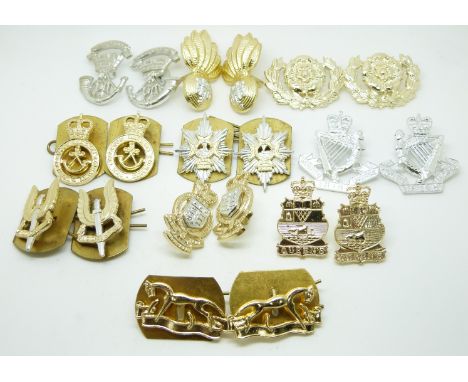 Twenty British Army anodised collar badges including the North Irish Horse, Sherwood Rangers, Gibraltar Regiment and Special 